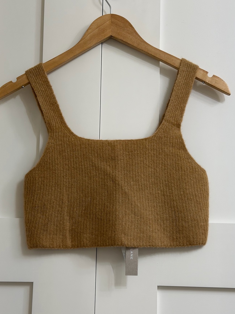 Everlane The Cozy-Stretch Tank in Camel, Size Medium